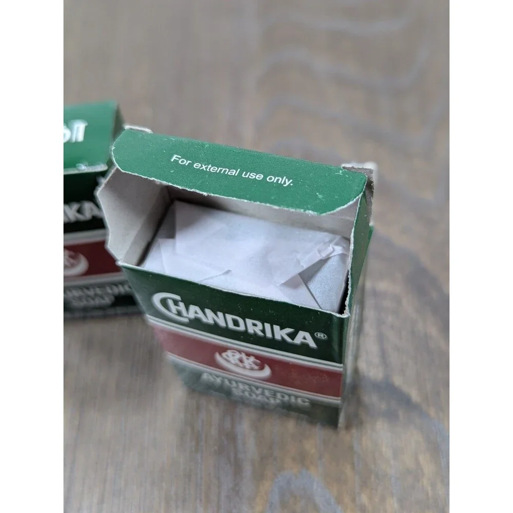 LOT OF 2 New In Box Chandrika Ayurvedic Soap Vegan All Skin Types Made In India